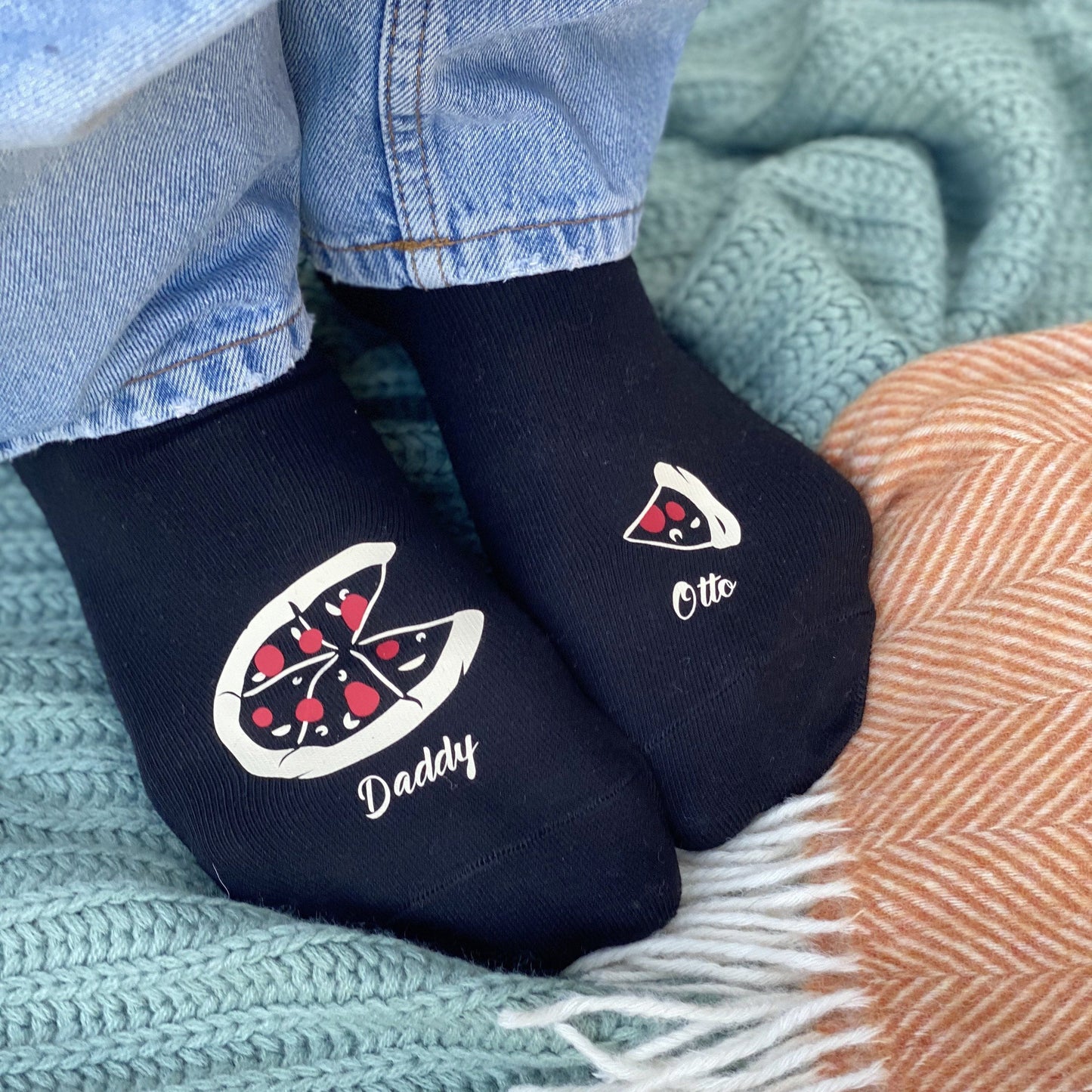 Daddy and Me Personalised Pizza Socks