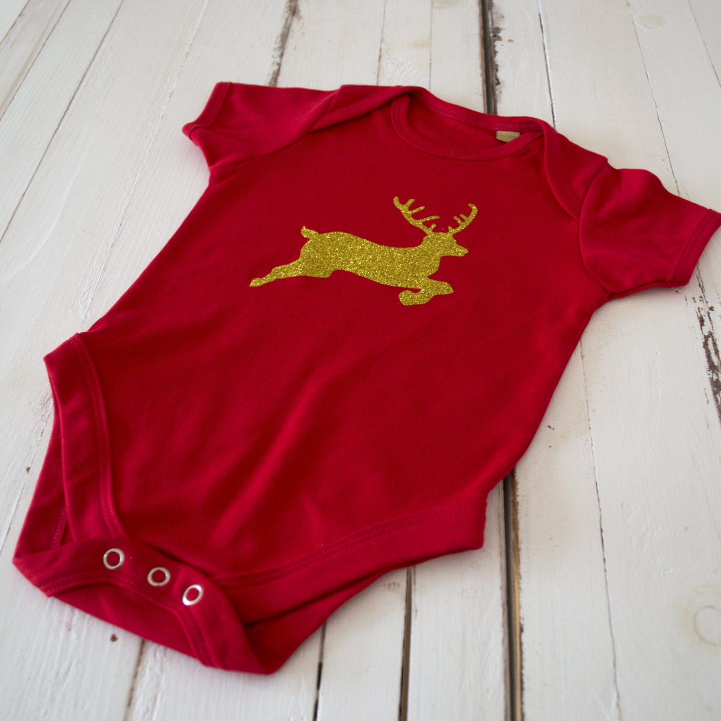 Christmas Glitter Reindeer Babygrow