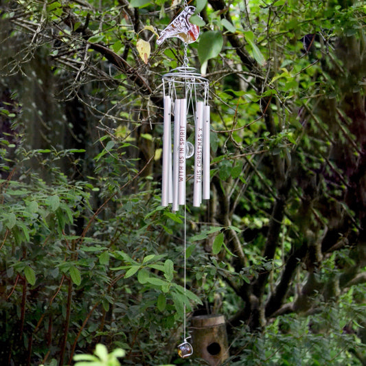 Christmas Robin In Memory Wind Chime