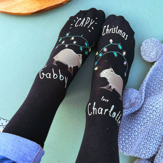 Cabybara Christmas Socks