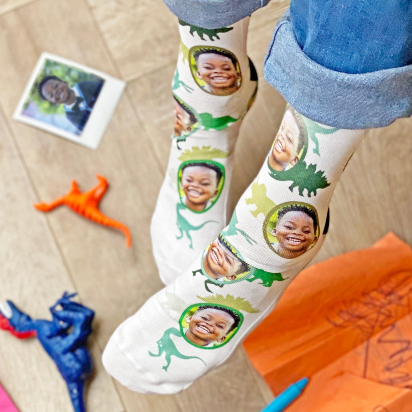 Dinosaur Photo Socks
