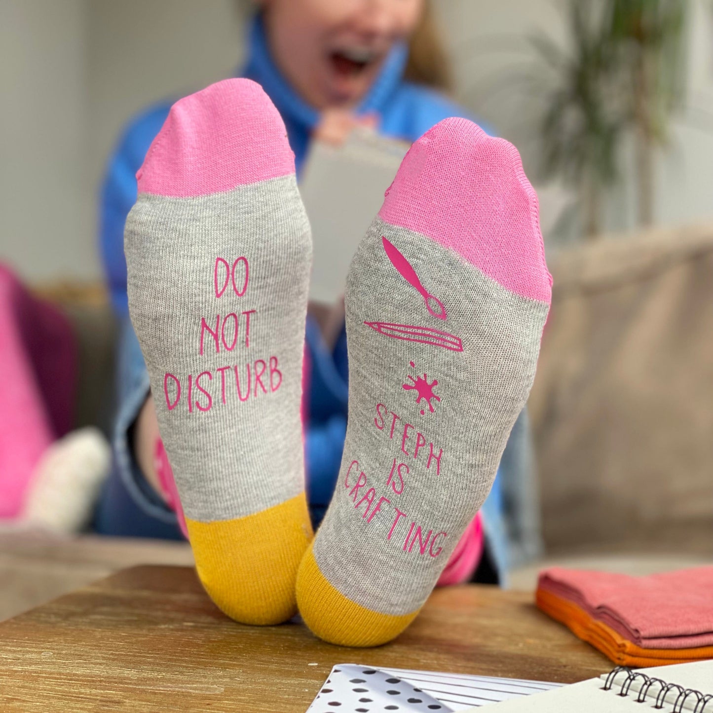Do Not Disturb Crafting Personalised Socks