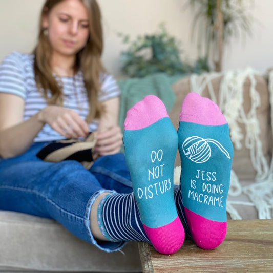 Do Not Disturb Macrame Personalised Socks