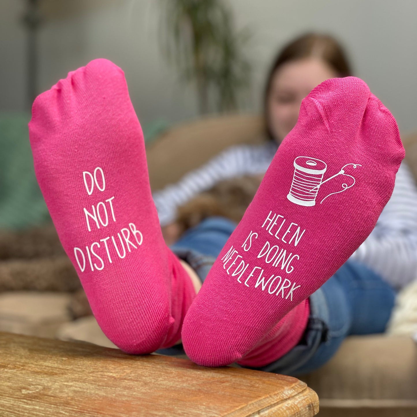 Do Not Disturb Needlework Personalised Socks