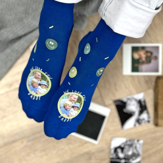 Smiley Face Daddy Photo Socks
