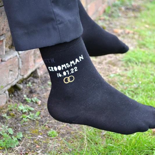 Personalised Rings Groomsman Socks