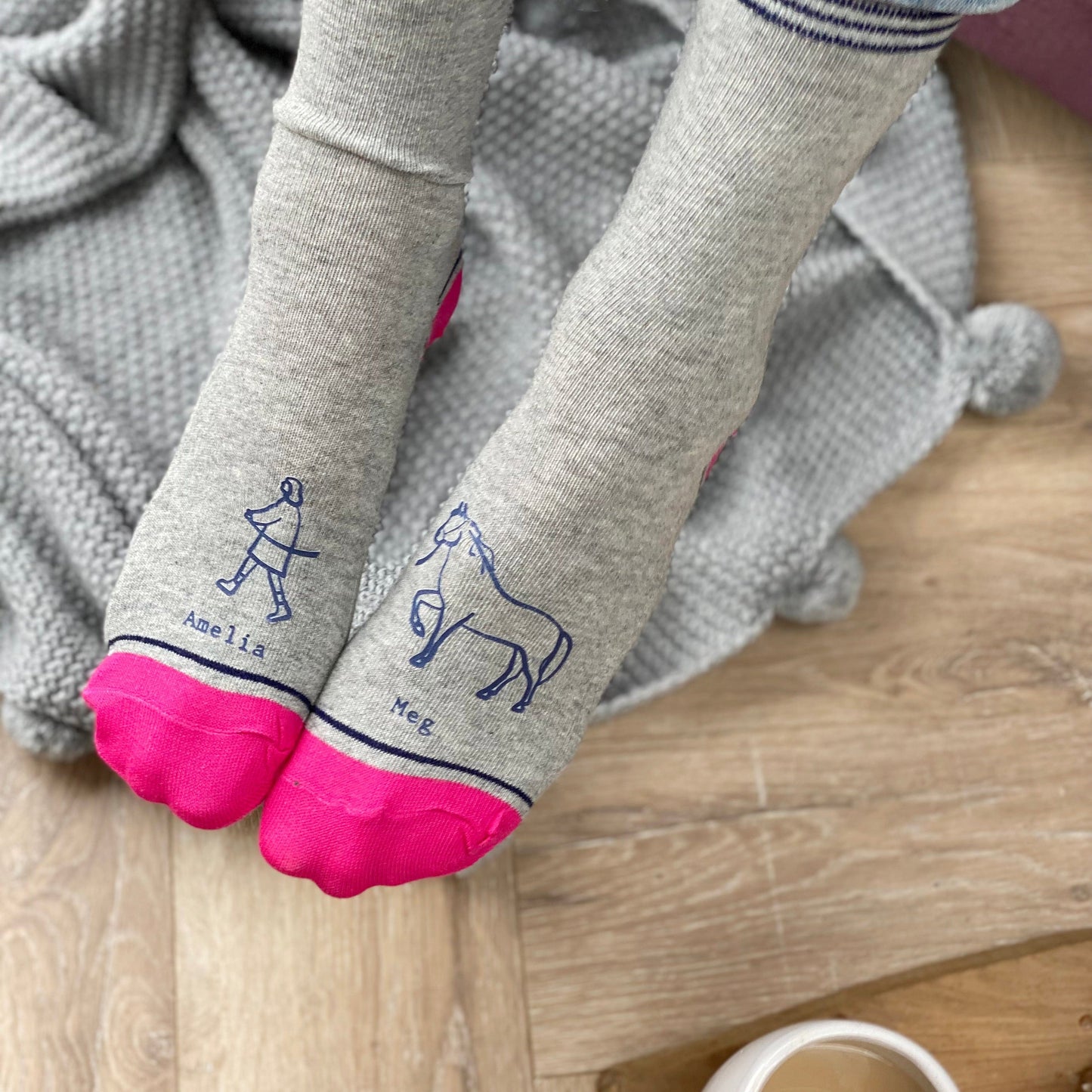 Horse And Owner Personalised Socks