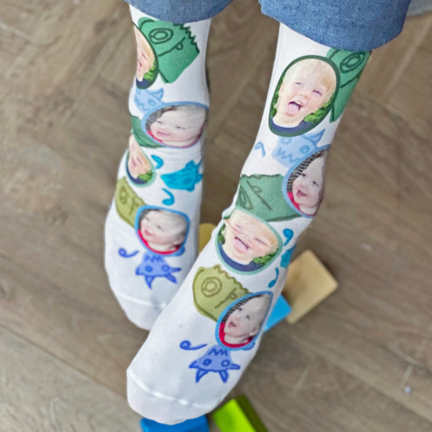 Little Monster Personalised Photo Socks