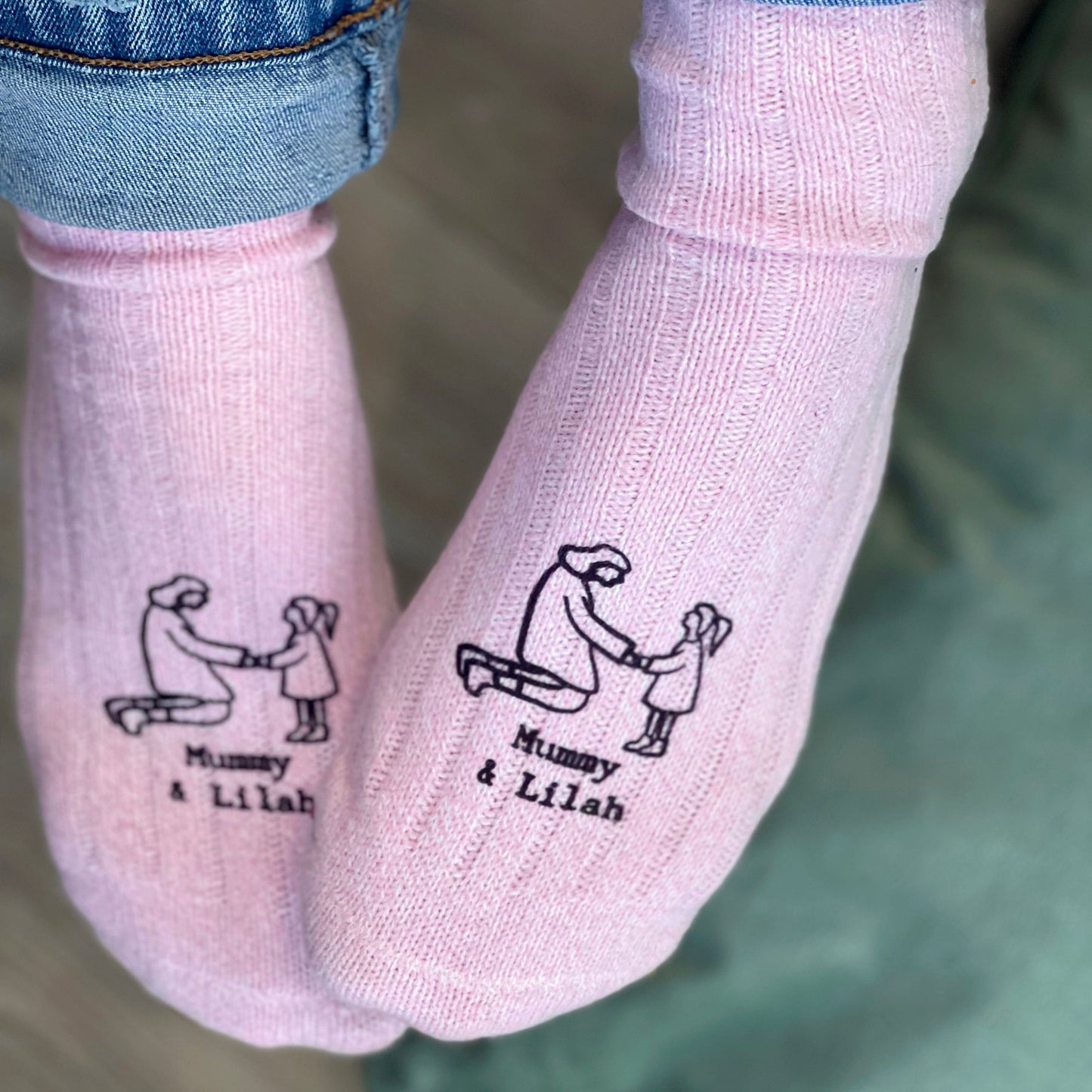 Mummy And Me Personalised Snug Socks
