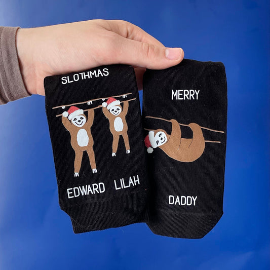 Personalised Christmas Sloth Socks
