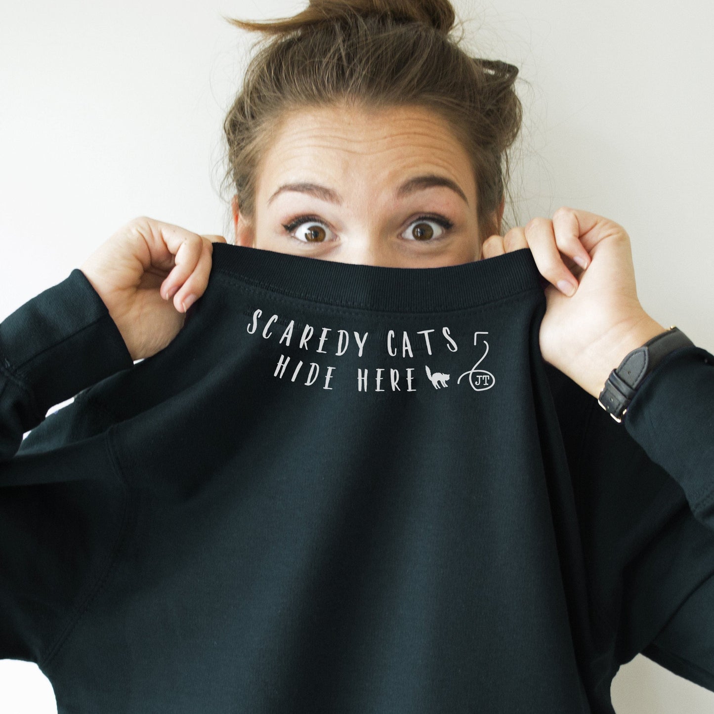 Scaredy Cats Hide Here Personalised Jumper