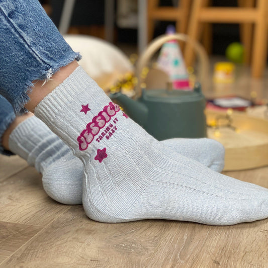 Personalised Take It Easy Snug Socks
