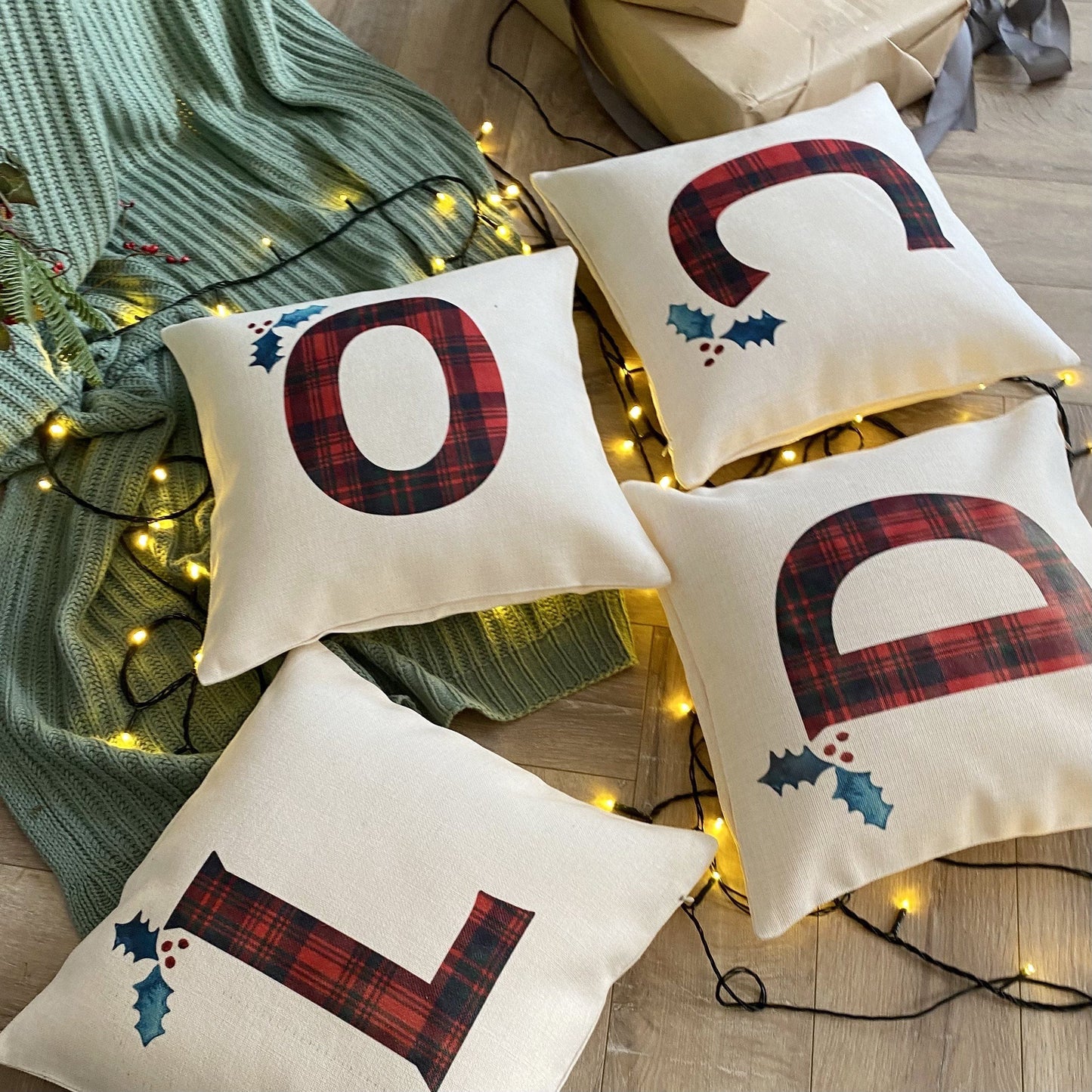 Personalised Tartan Initial Cushion