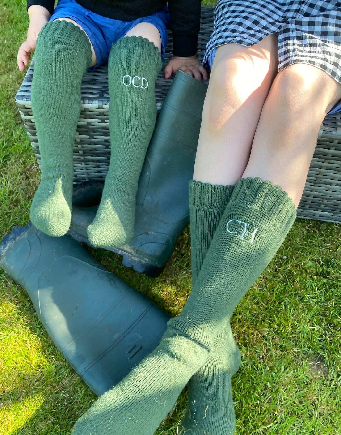 Personalised Family Twinning Wellington Socks