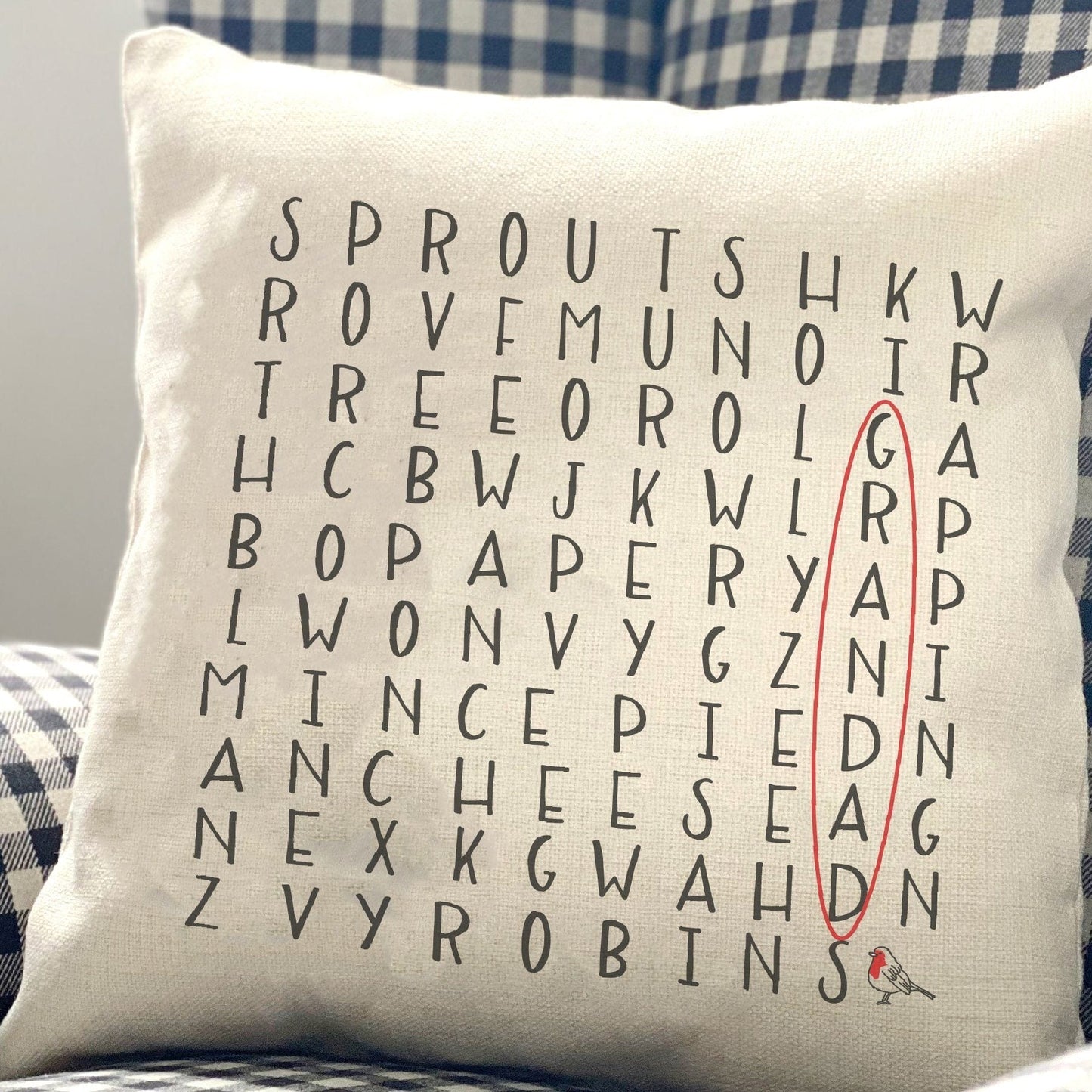 Word search Personalised Christmas Cushion