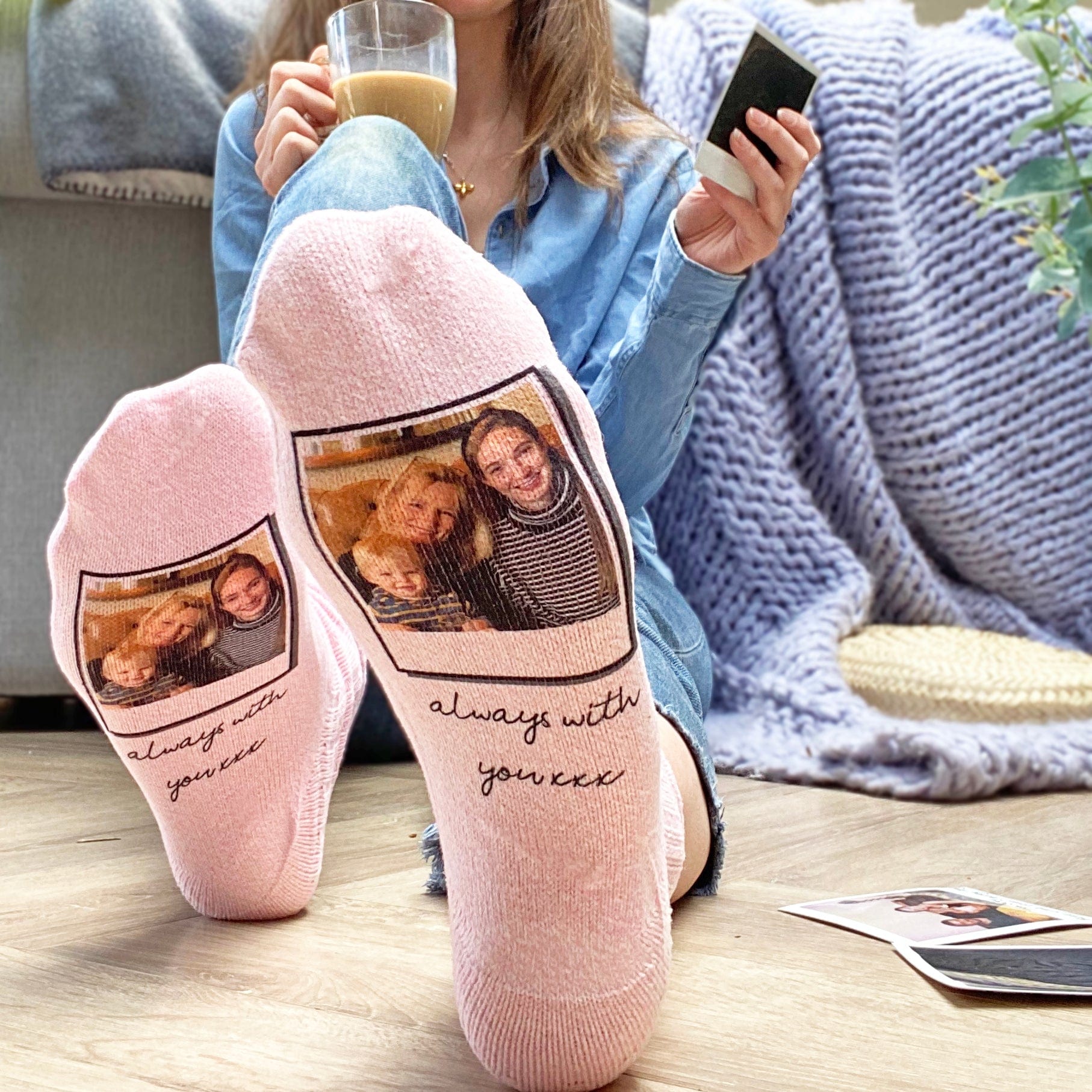 Always with you personalised photo socks, Photo Socks, - ALPHS 