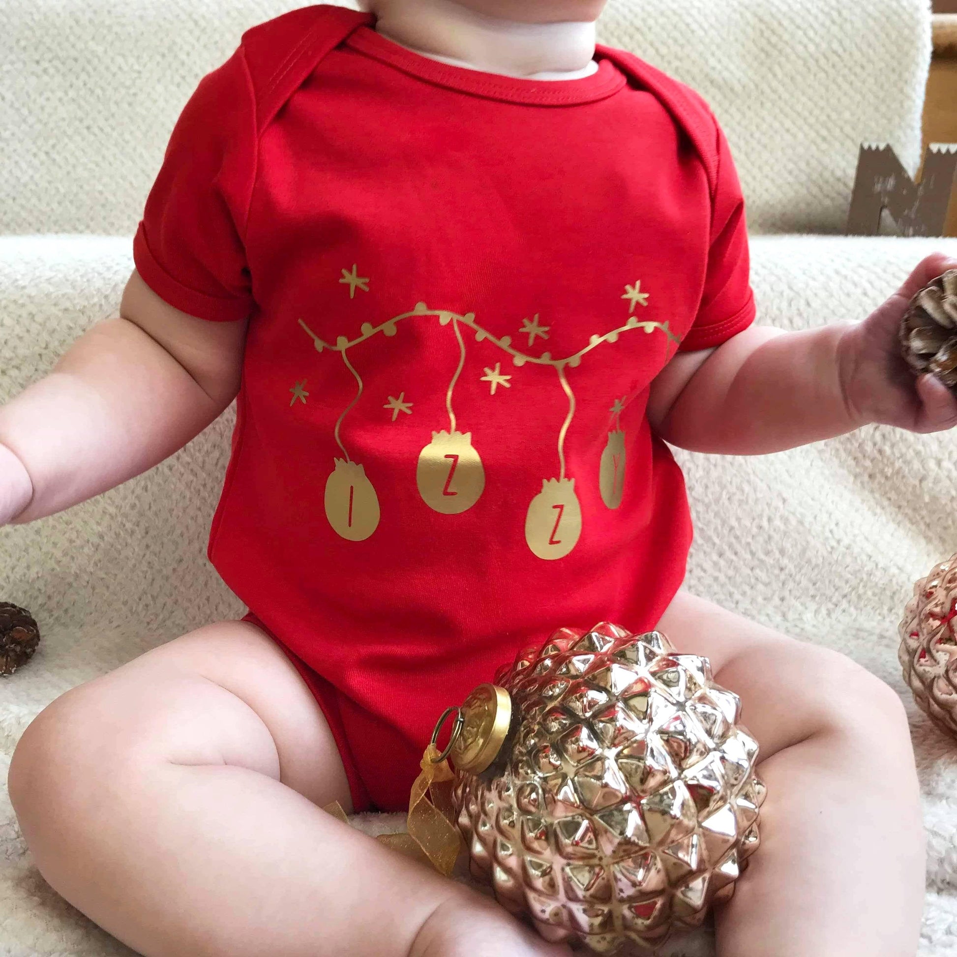 Personalised Baubles Babygrow, Baby grow, - ALPHS 