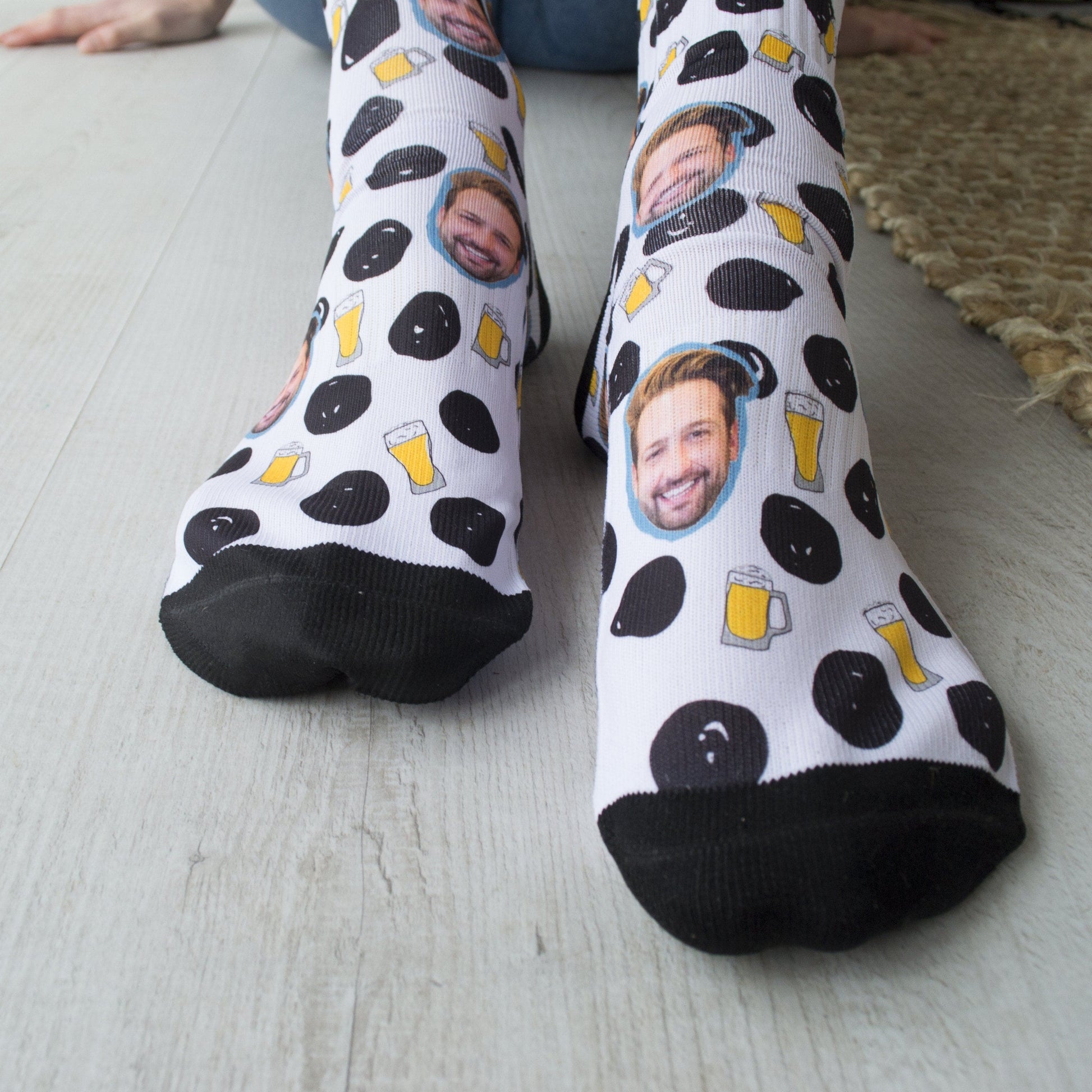 Personalised Beer Face Photo Socks, socks, - ALPHS 