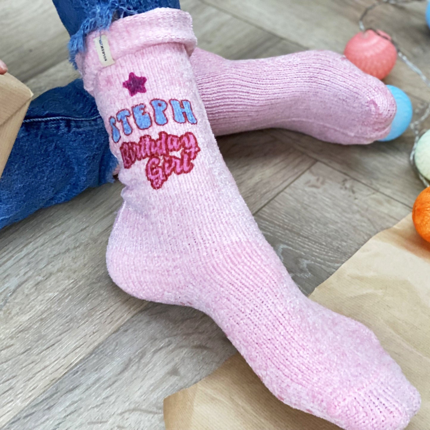 Personalised Birthday Girl Slogan Socks