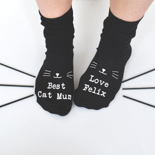 Personalised Socks - Best Cat Mum, socks, - ALPHS 