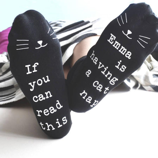 Personalised Cat Nap Socks, Socks, - ALPHS 