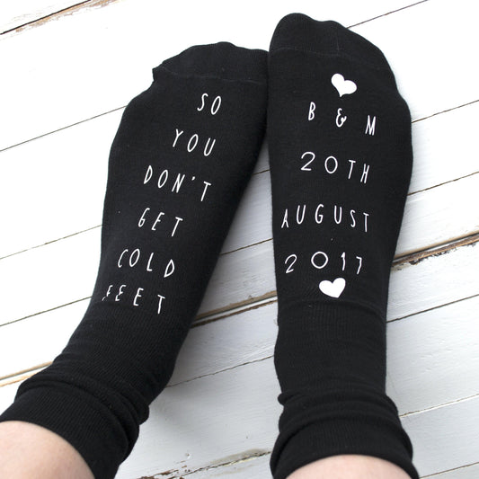 Personalised So You Don't Get Cold Feet Wedding Socks, Personalised Socks, - ALPHS 