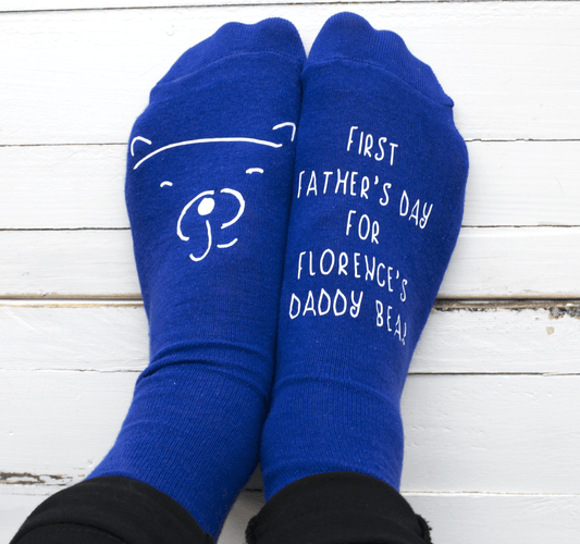 Daddy Bear's First Father's Day Socks, Personalised Socks, - ALPHS 
