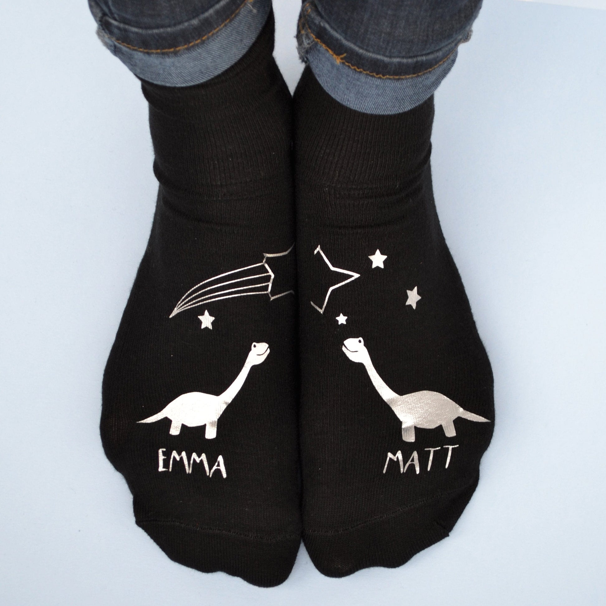 Stargazing Dinosaurs Personalised Socks, Socks, - ALPHS 