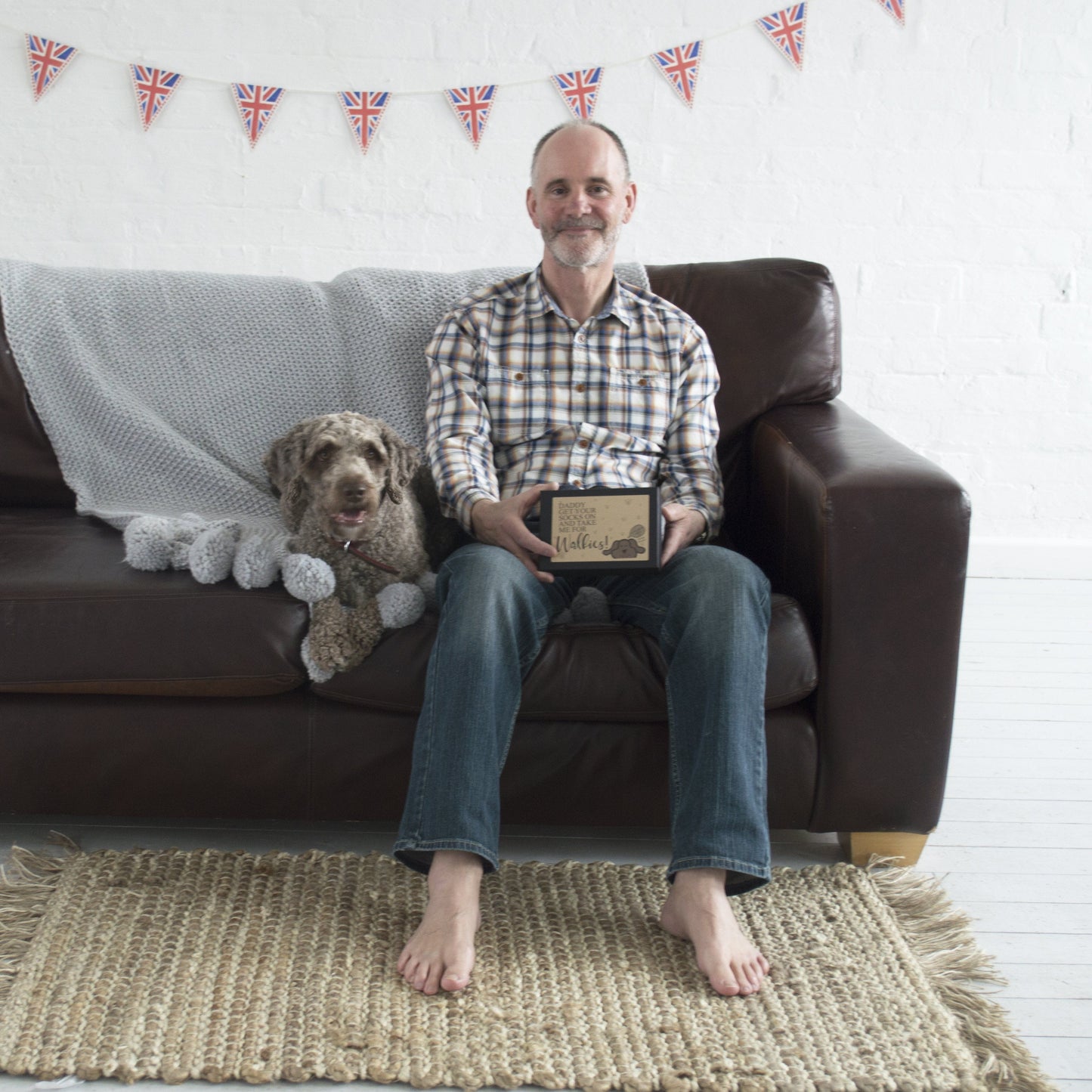 Two Men's Dog Walking Socks Personalised Gift Box, Socks,, - ALPHS 