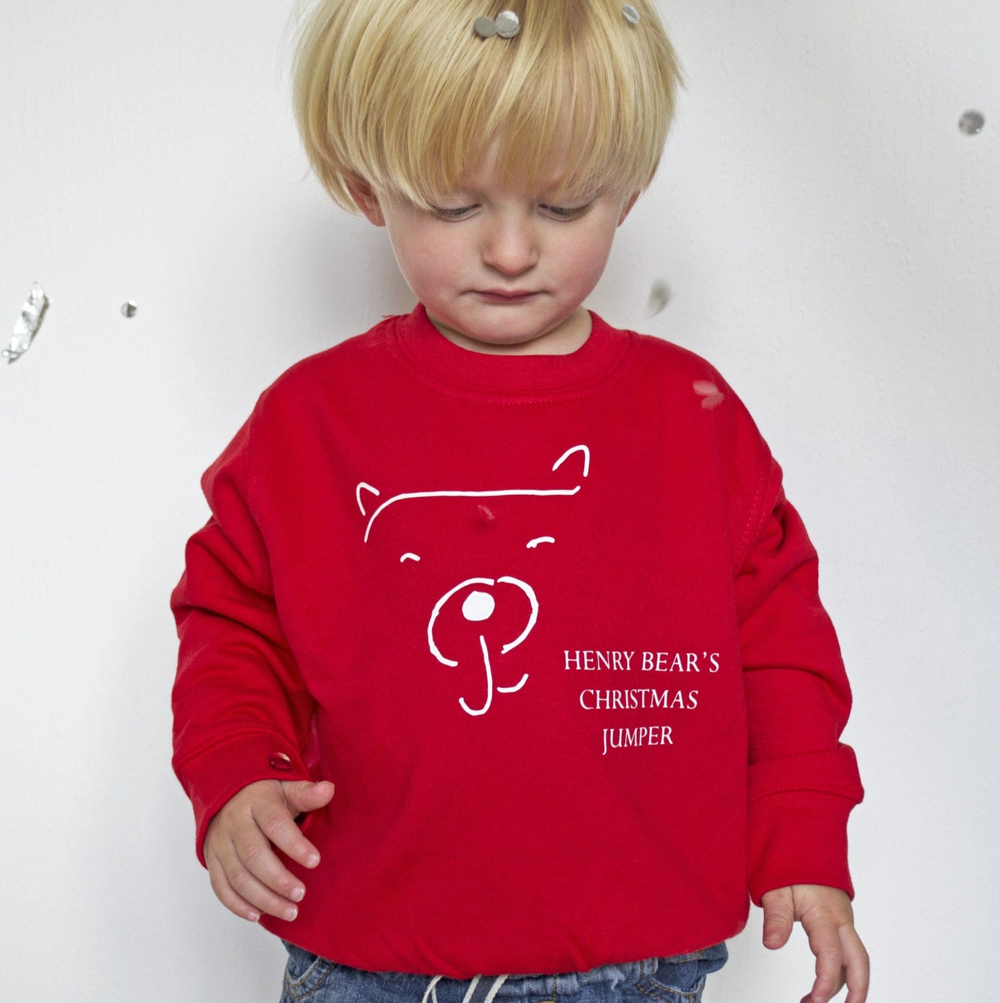 Personalised Children's Christmas Bear Jumper, Jumper, - ALPHS 