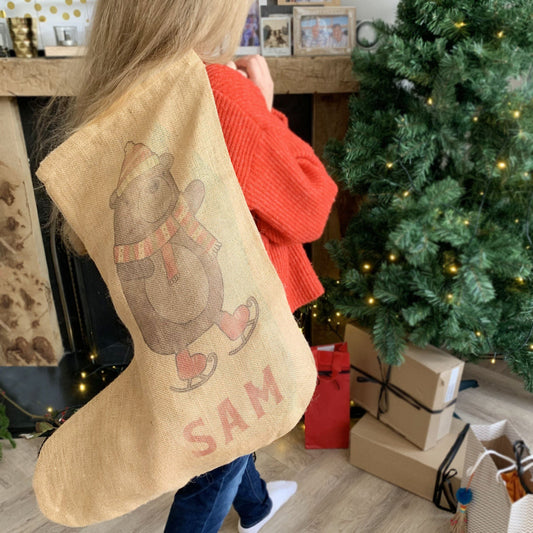 Personalised Hessian Bear Stocking, Stocking, - ALPHS 