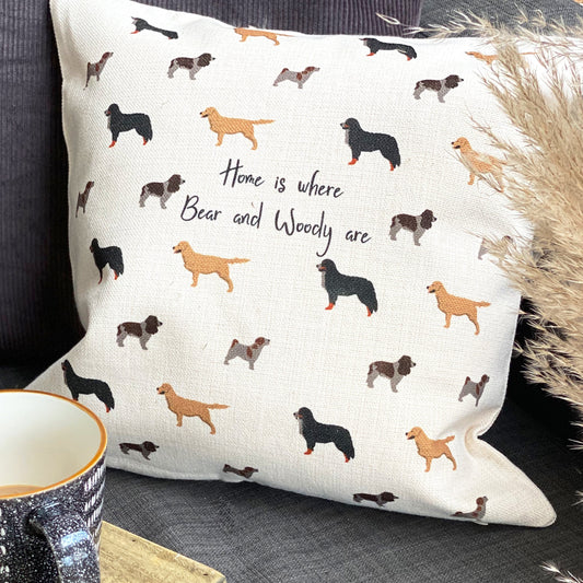 Home is Where Personalised Dog Cushion