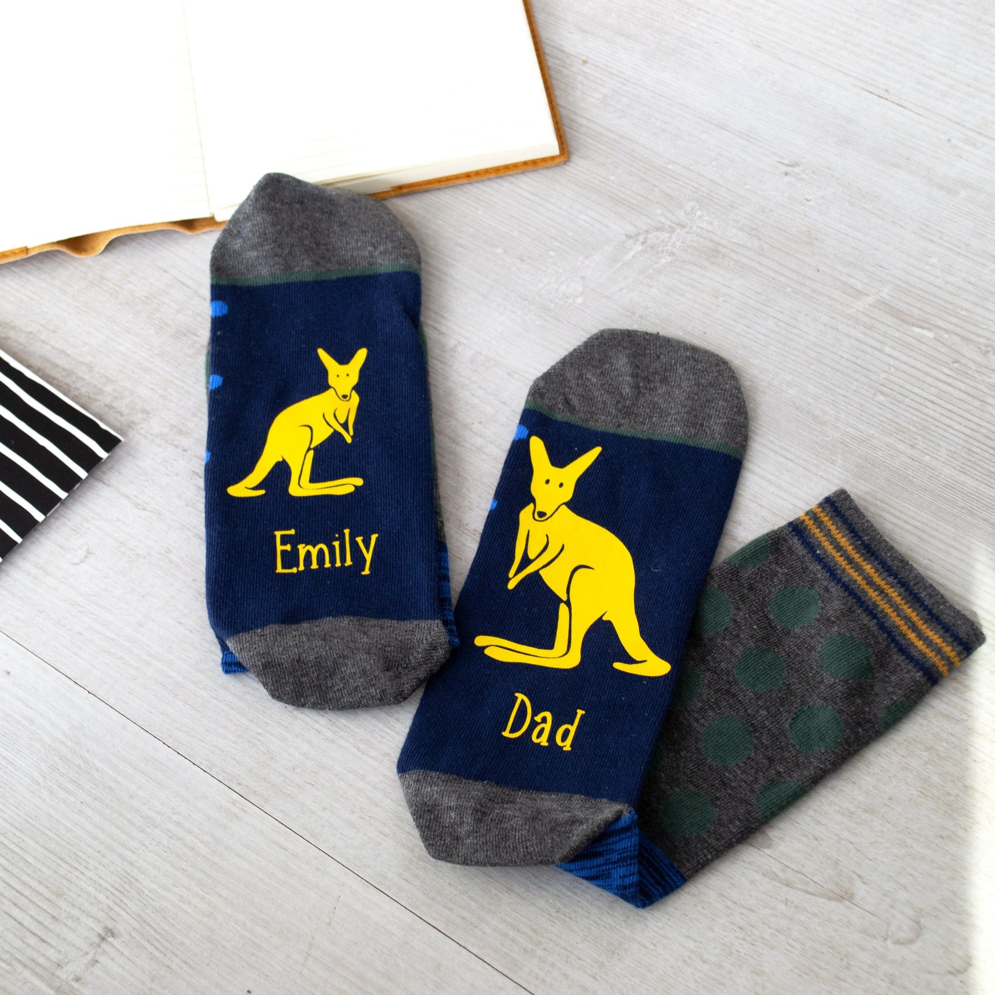 Personalised Daddy Kangaroo Socks, , - ALPHS 