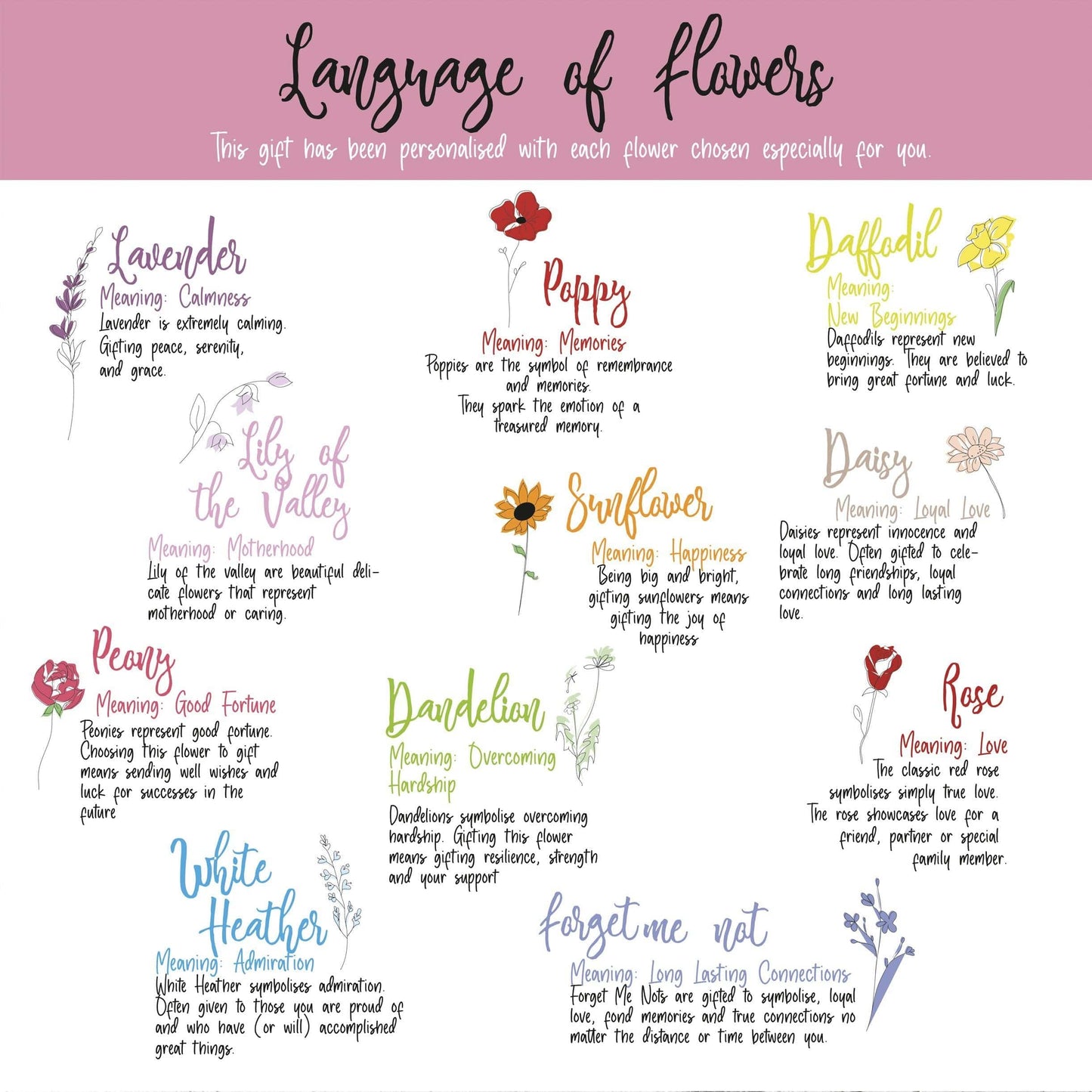 Language Of Flowers Handkerchief