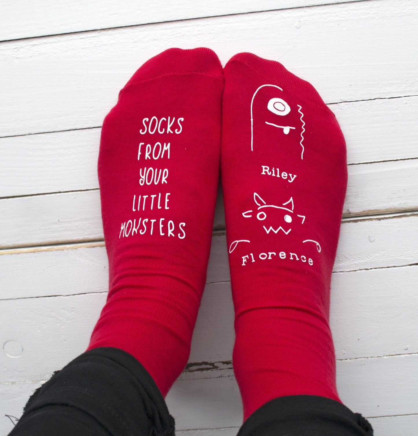 Little Monster Personalised Socks, Personalised Socks, - ALPHS 