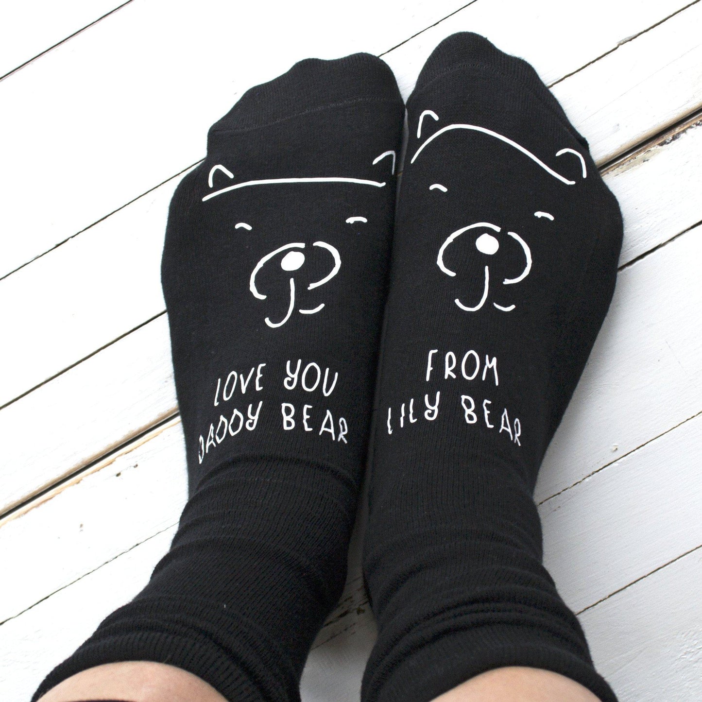 Love You Daddy Bear Personalised Socks, Personalised Socks, - ALPHS 