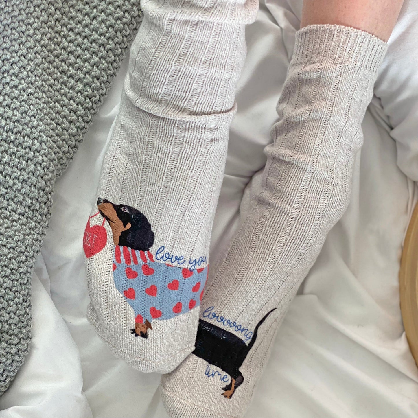 Love You Long Time Personalised Sausage Dog Socks