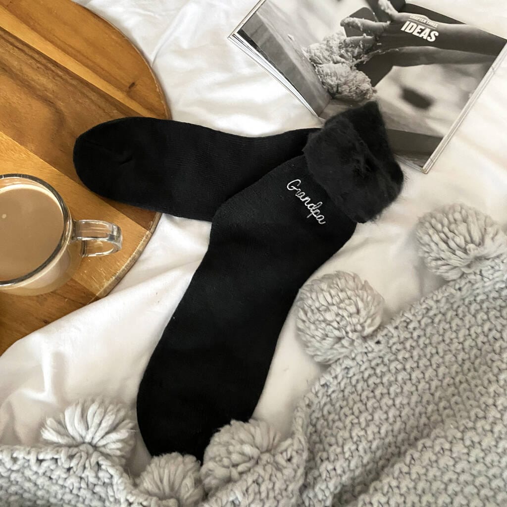 Personalised Embroidered Men's Bed Socks