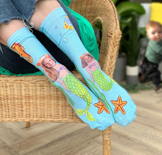 Personalised Mummy and Me Mermaid Photo Socks, socks, - ALPHS 