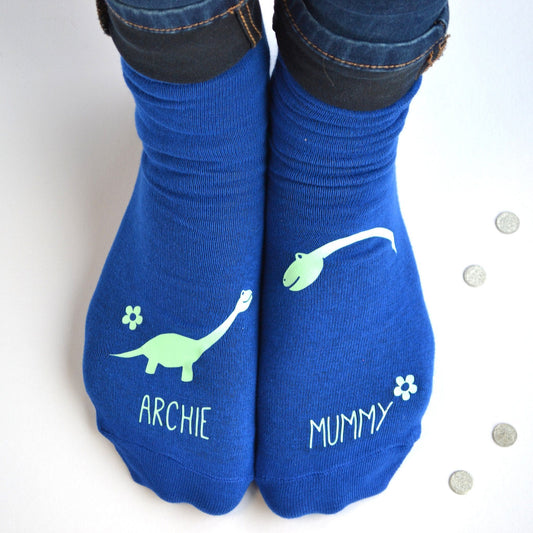 Personalised Socks - Mummy and Me Dinosaurs, Socks, - ALPHS 