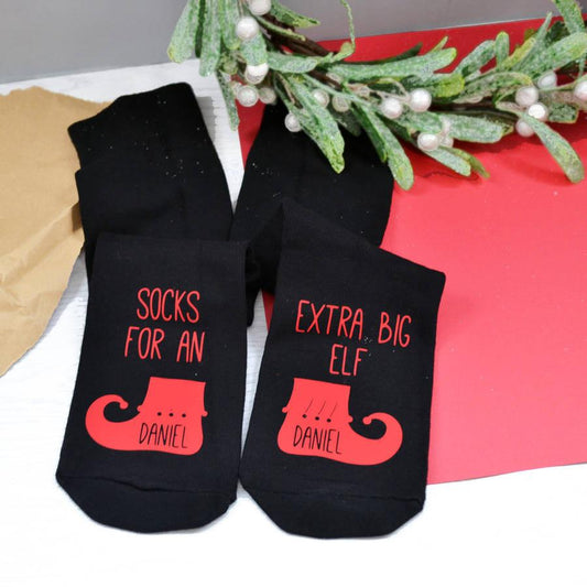 Extra Big Elf Personalised Christmas Socks, socks, - ALPHS 