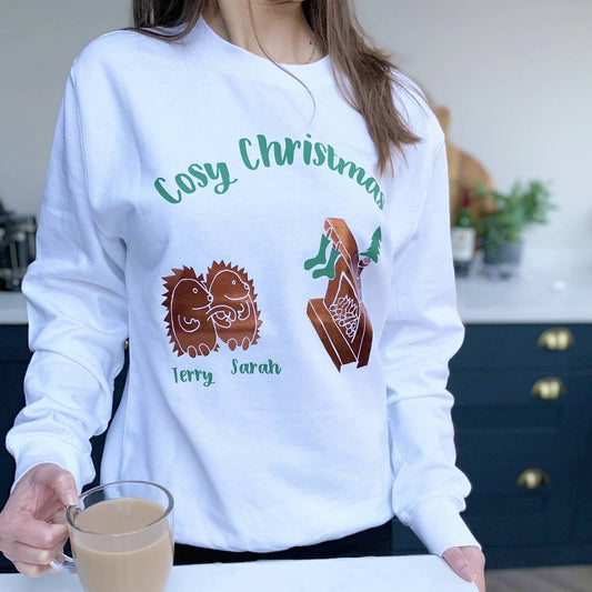 Hedgehogs Cosy Personalised Christmas Jumper, Jumper, Christmas, - ALPHS 