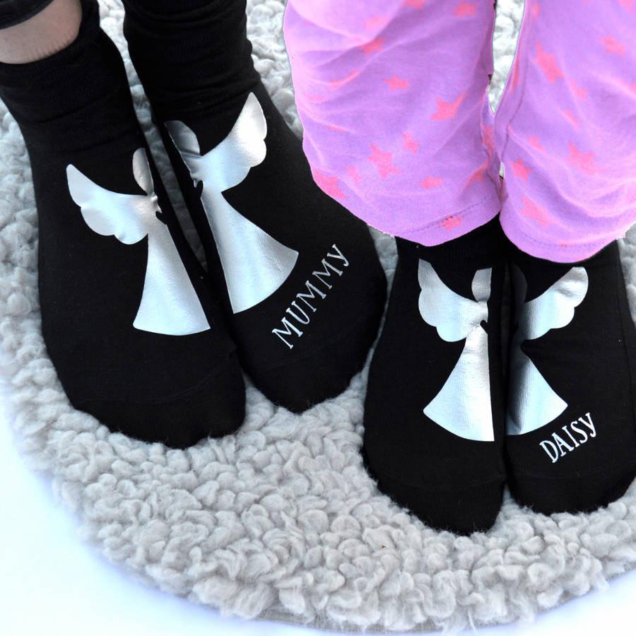 Personalised Mummy And Me Matching Angel Socks, socks, - ALPHS 