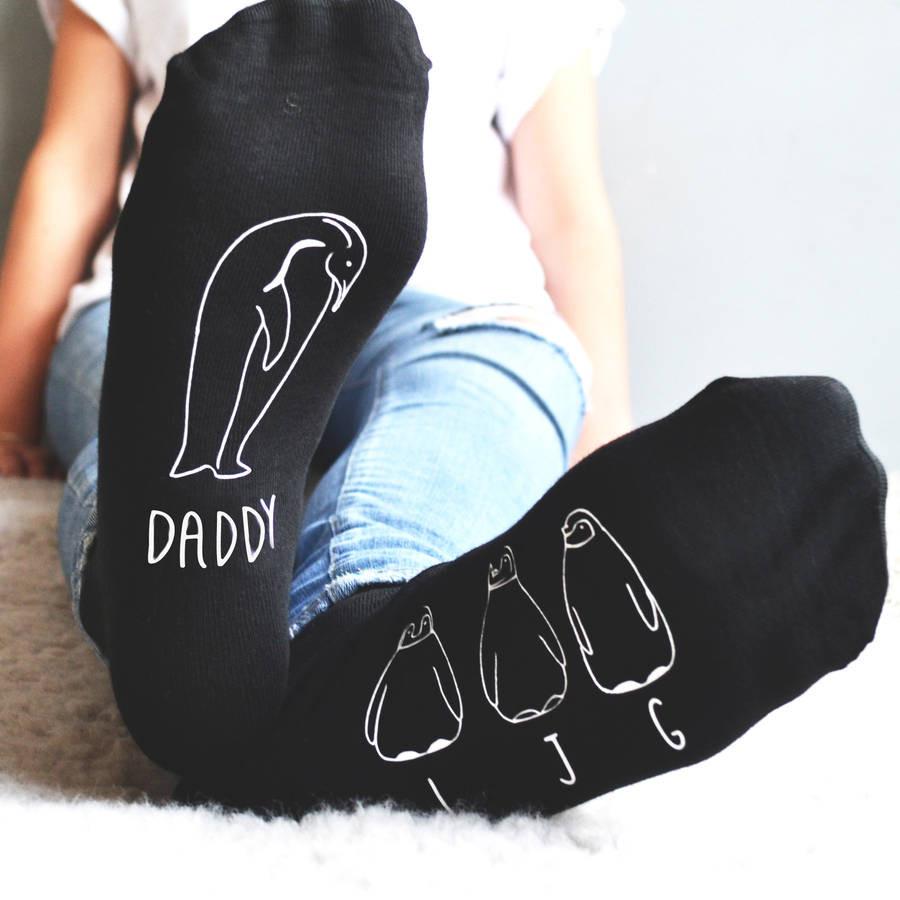 Personalised Father's Day Penguin Socks, Socks, - ALPHS 