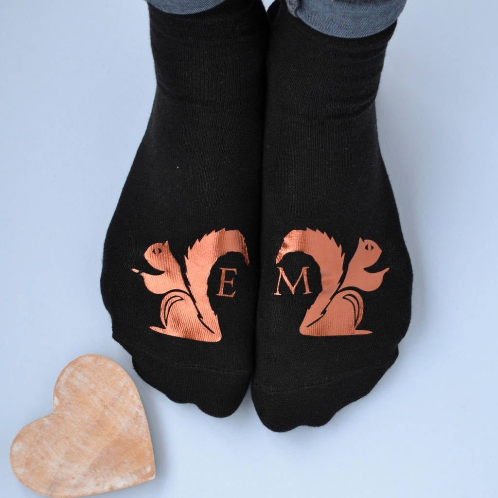 Personalised Gift Animal Socks - Nuts About You Squirrel, Socks, - ALPHS 
