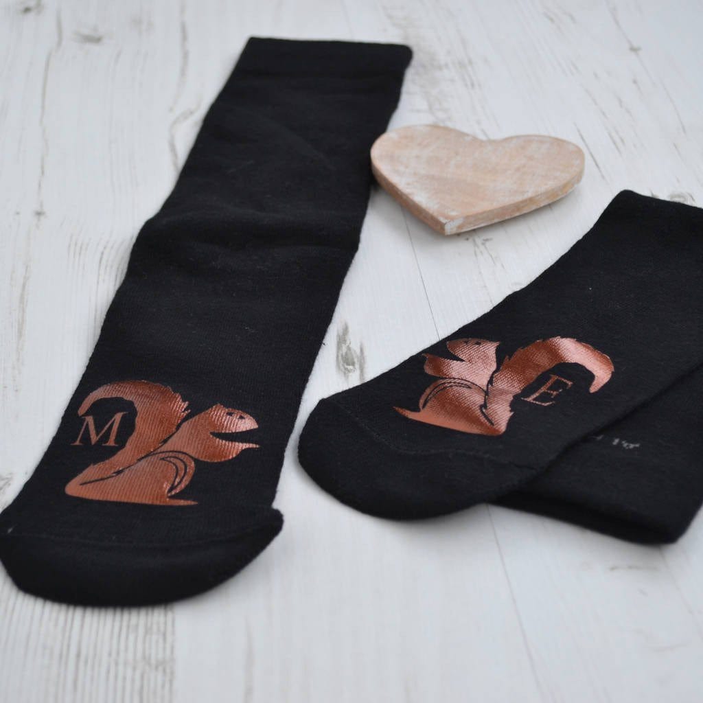 Personalised Gift Animal Socks - Nuts About You Squirrel, Socks, - ALPHS 