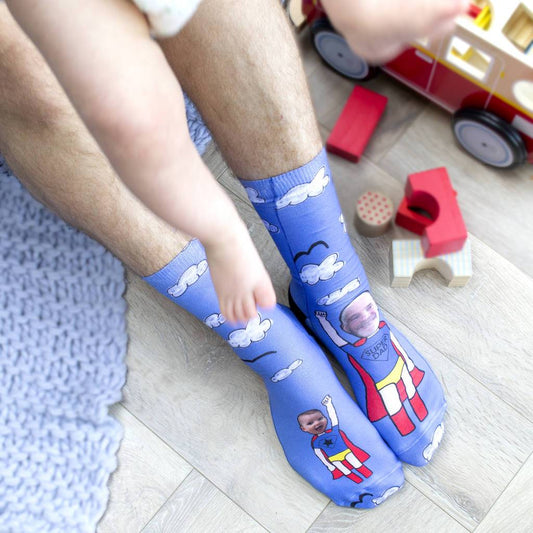 Personalised Super Dad Photo Socks, Photo Socks, - ALPHS 