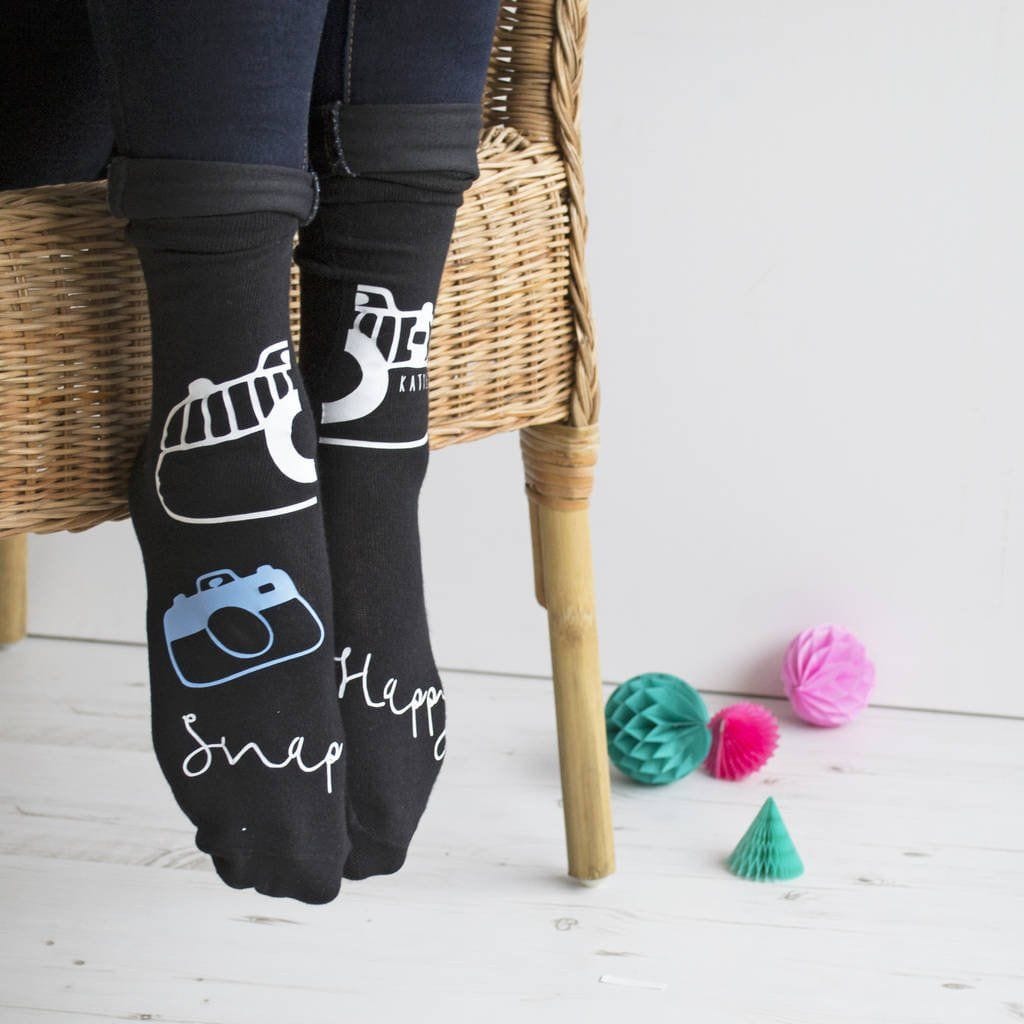 Snap Happy Personalised Photography Socks, Socks, - ALPHS 