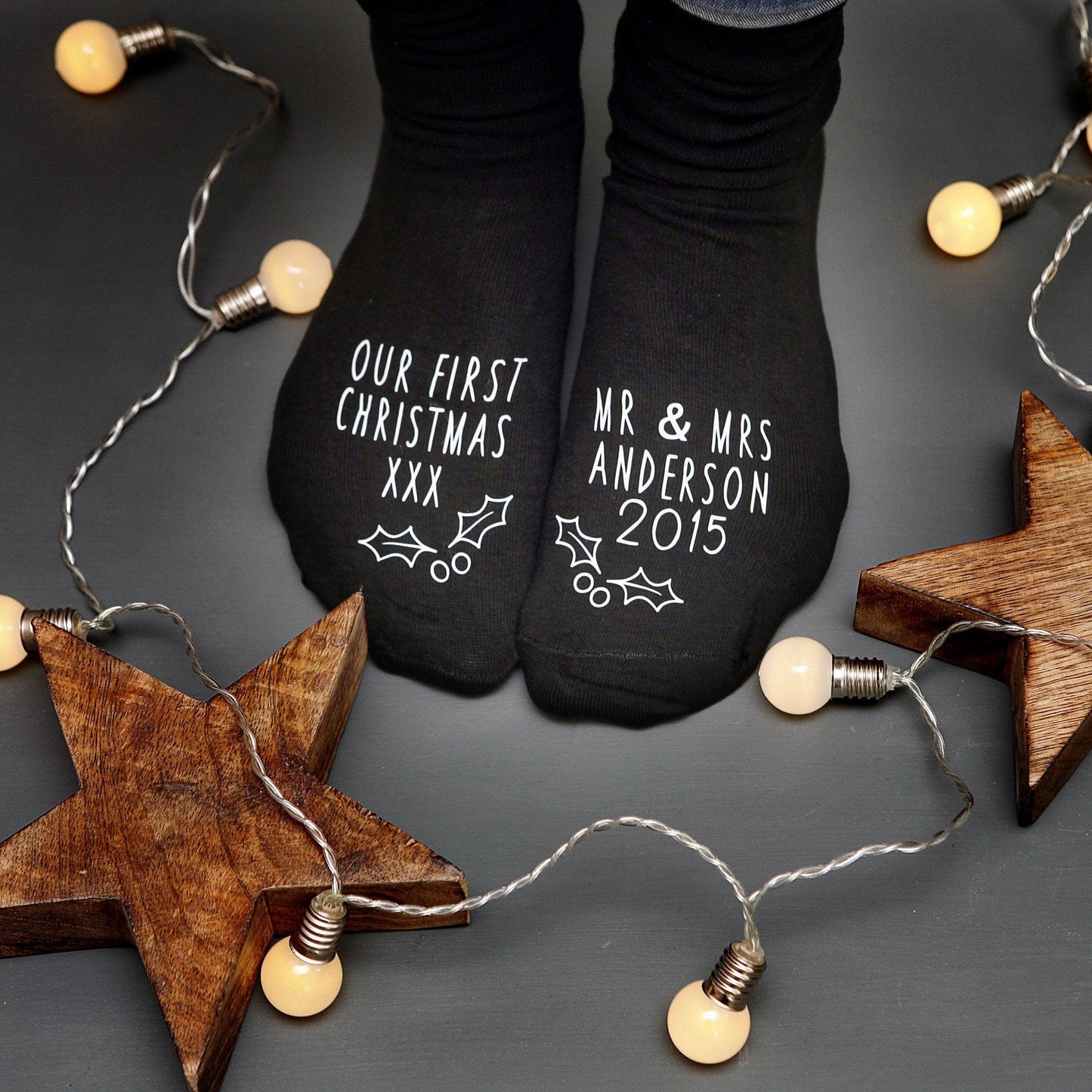 Couple's First Christmas Personalised Socks, socks, - ALPHS 