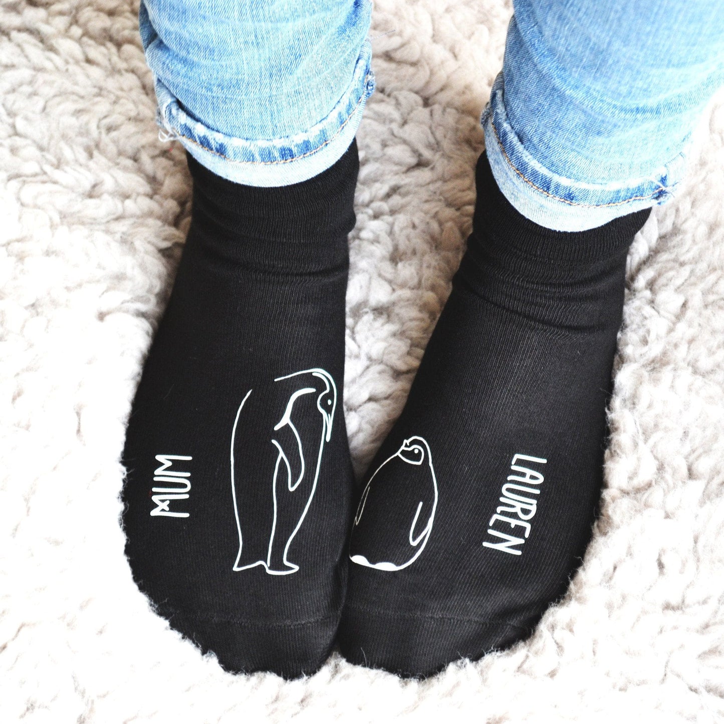 Personalised Socks - Mummy and Me Penguin, Socks, - ALPHS 